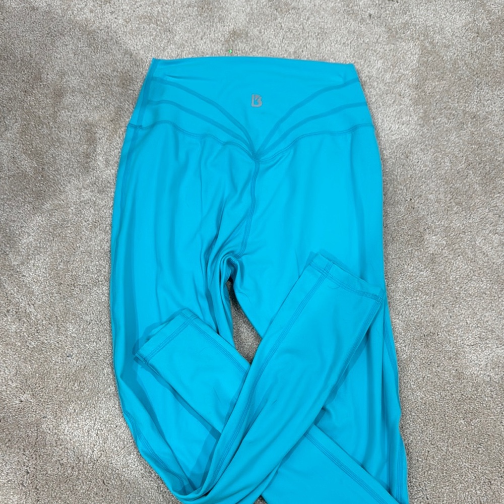 BuffBunny Blue Leggings with High Waistband and Stretchy Material